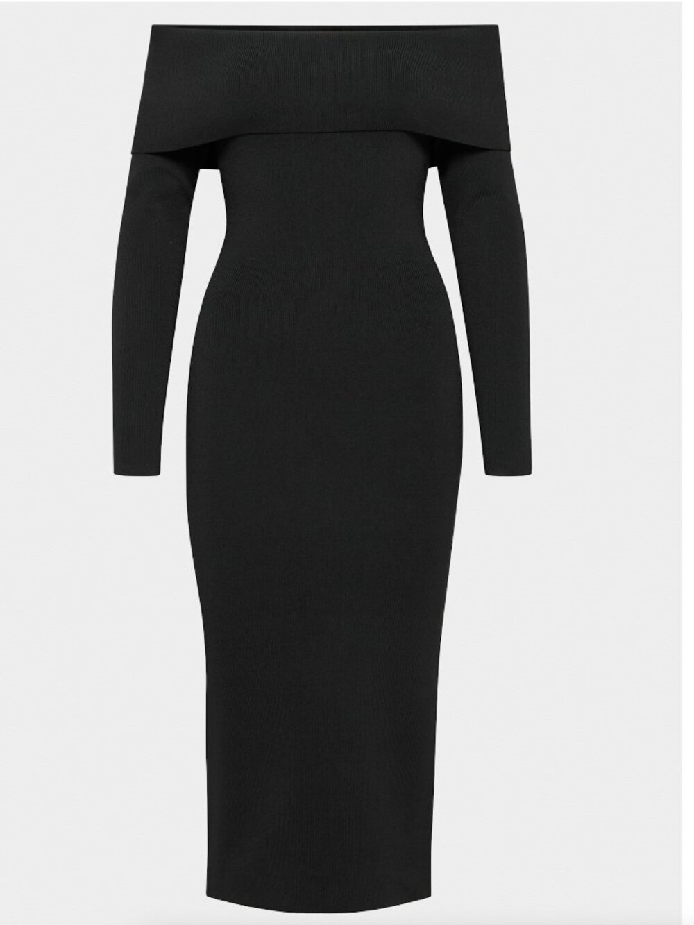 NWT XS Aritzia Babaton Black Sculpt Knit Section Midi Dress